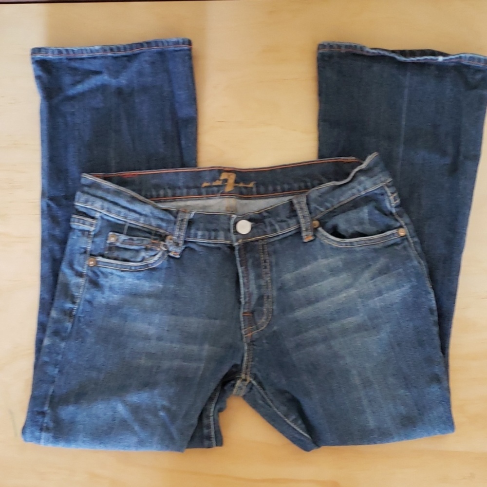 7 FOR ALL MANKIND capri  flare Jeans blue size 29